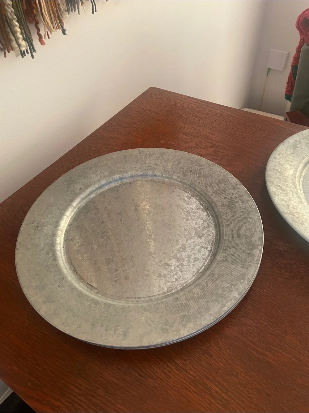 Classic Pewter Charger Plate - Silver set of 5